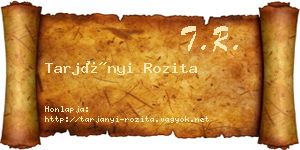 Tarjányi Rozita névjegykártya